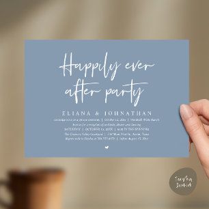  Happily Ever After Party Modern Wedding Reception Invitation