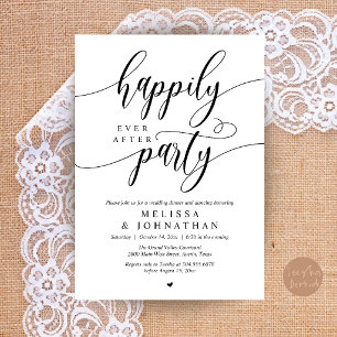 Happily Ever After Party, Modern Wedding Reception Invitation