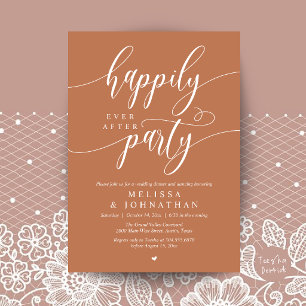 Happily Ever After Party, Modern Wedding Reception Invitation