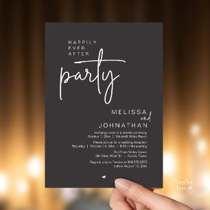 Happily Ever After Party, Modern Wedding Reception Invitation