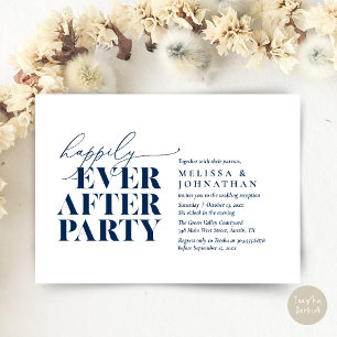 Happily Ever After Party, Modern Wedding Reception Invitation