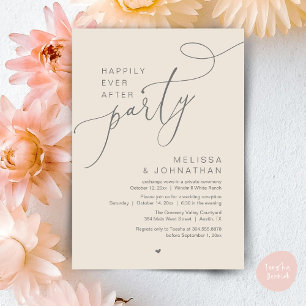 Happily Ever After Party Modern Wedding Reception Invitation