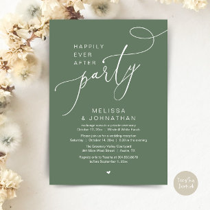 Happily Ever After Party Modern Wedding Reception Invitation