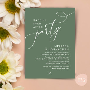 Happily Ever After Party Modern Wedding Reception Invitation