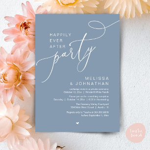 Happily Ever After Party Modern Wedding Reception Invitation