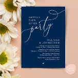 Happily Ever After Party Modern Wedding Reception Invitation<br><div class="desc">Announce and share your happily ever after in style with our modern navy blue theme design (Happily ever after party) wedding elopement celebration invitation card. It is ideal for couples who have decided to celebrate their best day. With its sophisticated yet playful design, this invitation is sure to set the...</div>