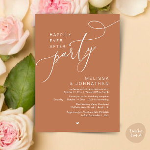 Happily Ever After Party Modern Wedding Reception Invitation