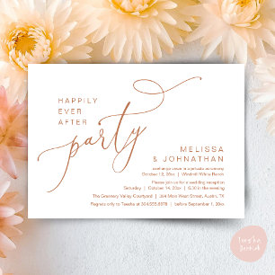 Happily Ever After Party Modern Wedding Reception Invitation