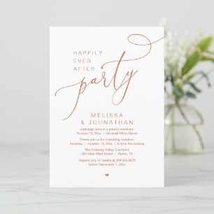 Happily Ever After Party Modern Wedding Reception Invitation