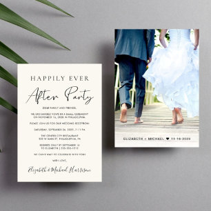 Happily Ever After Party Photo Cream Reception Announcement