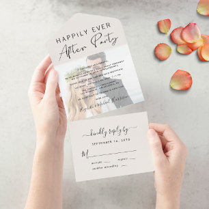 Happily Ever After Party Photo Wedding Reception All In One Invitation