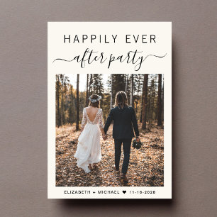 Happily Ever After Party Photo Wedding Reception Invitation