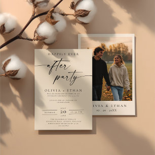 Happily Ever After Party Photo Wedding Reception Invitation