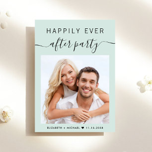 Happily Ever After Party Photo Wedding Reception Invitation