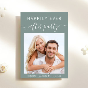 Happily Ever After Party Photo Wedding Reception Invitation
