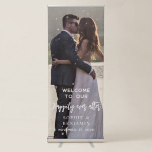 Happily Ever After Party Photo Wedding Welcome Retractable Banner