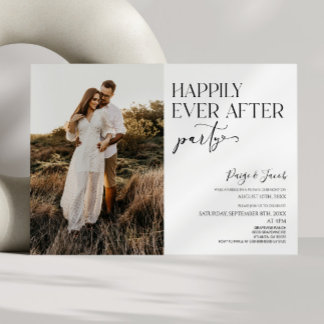 Happily Ever After Party Picture Wedding Reception Invitation