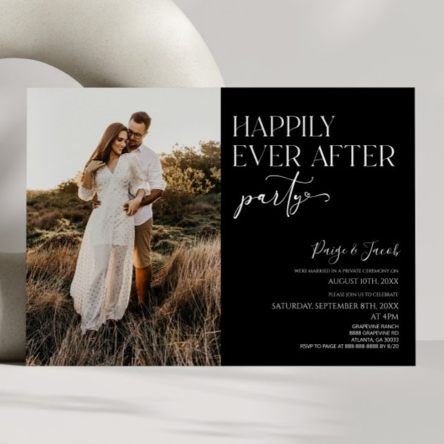 Happily Ever After Party Picture Wedding Reception Invitation (Creator Uploaded)