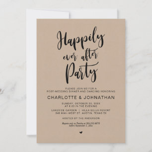 Happily Ever After Party, Post Wedding Elopement Invitation