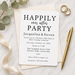 Happily Ever After Party Printed Wedding Save The Date