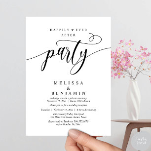 Happily Ever After Party, Reception Modern Minimal Invitation