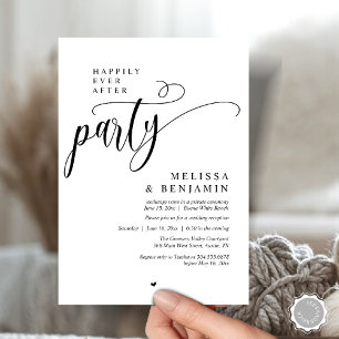 Happily Ever After Party, Reception Modern Minimal Invitation