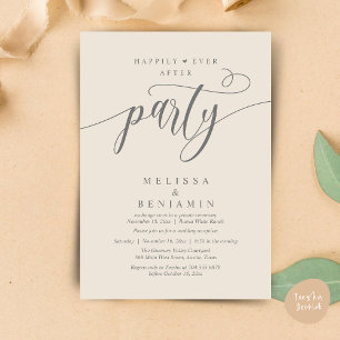 Happily Ever After Party, Reception Modern Minimal Invitation
