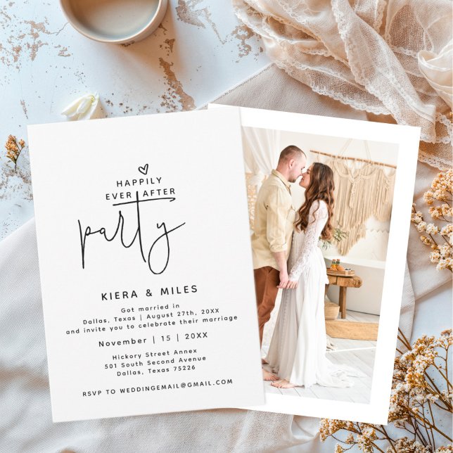 Happily Ever After Party Reception Only Photo Invitation (Creator Uploaded)
