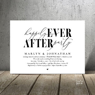 Happily Ever After Party Romance Wedding Reception Invitation