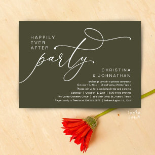 Happily Ever After Party, Romantic Wedding Dinner Invitation