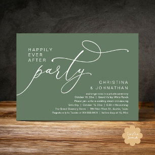 Happily Ever After Party, Romantic Wedding Dinner Invitation