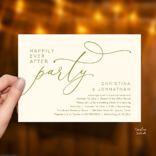Happily Ever After Party, Romantic Wedding Dinner Invitation