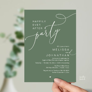 Happily Ever After Party, Romantic Wedding Dinner Invitation