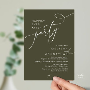 Happily Ever After Party, Romantic Wedding Dinner Invitation