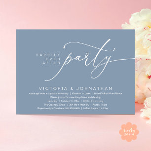 Happily Ever After Party, Romantic Wedding Dinner Invitation