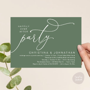 Happily Ever After Party, Romantic Wedding Dinner Invitation