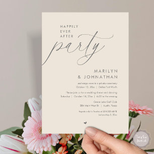 Happily Ever After Party, Romantic Wedding Dinner Invitation