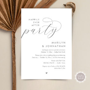 Happily Ever After Party, Romantic Wedding Dinner Invitation