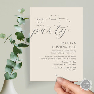 Happily Ever After Party, Romantic Wedding Dinner Invitation