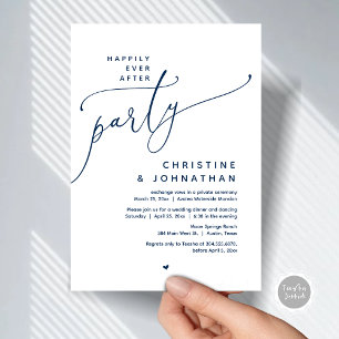 Happily Ever After Party, Romantic Wedding Dinner Invitation