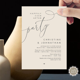 Happily Ever After Party, Romantic Wedding Dinner Invitation