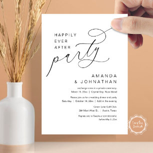 Happily Ever After Party, Romantic Wedding Invitation