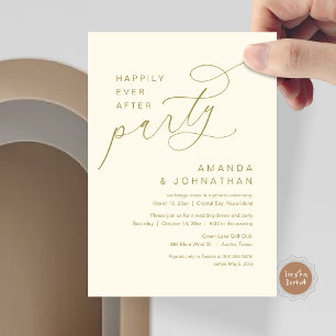 Happily Ever After Party, Romantic Wedding Invitation