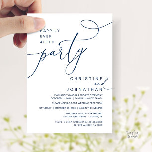 Happily Ever After Party Romantic Weds Reception Invitation