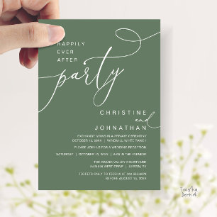 Happily Ever After Party Romantic Weds Reception Invitation
