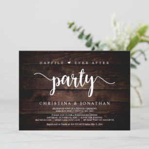 Happily Ever After party, Rustic Wood, Elopement Invitation