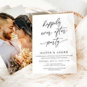 Happily Ever After Party Script Wedding Elopement Invitation