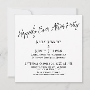 Happily Ever After Party Simple Post-Wedding Event Invitation