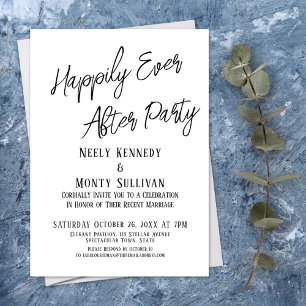 Happily Ever After Party Simple Post-Wedding Event Invitation