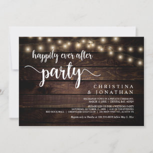 Happily Ever After party,  String Ligh, Elopement  Invitation